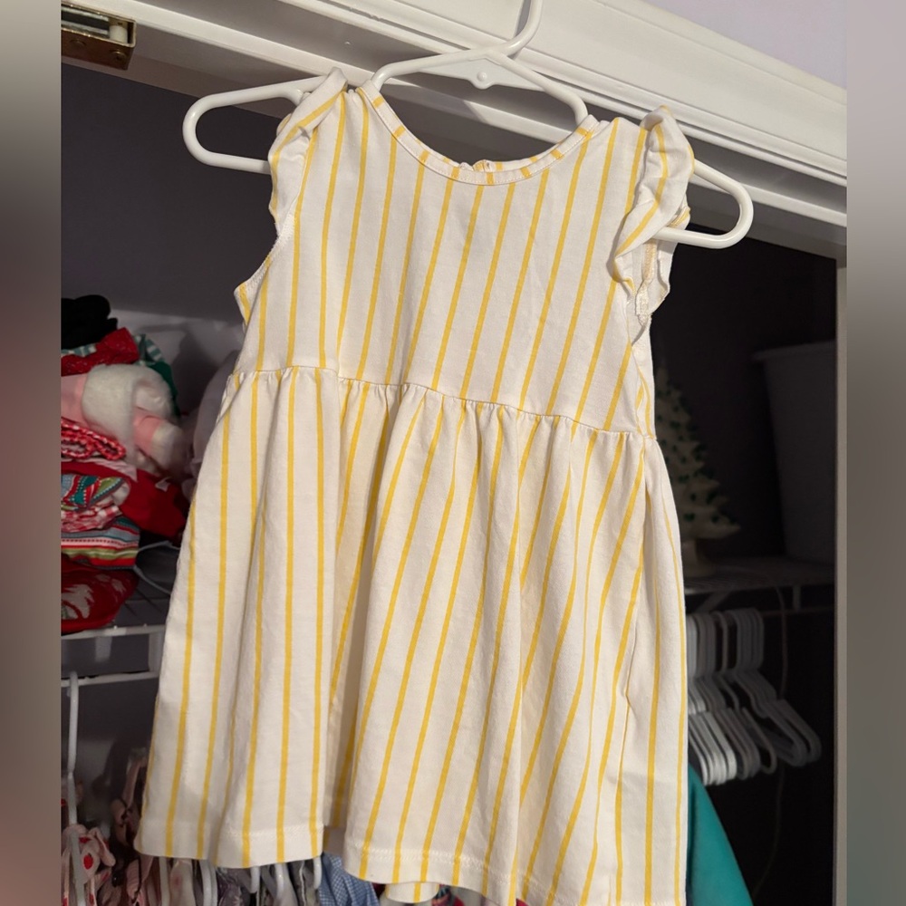 Yellow Striped Kids Dress